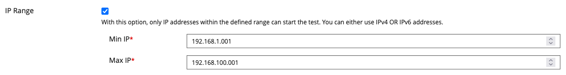 Mockup Setting IP Range within Test - Section Access