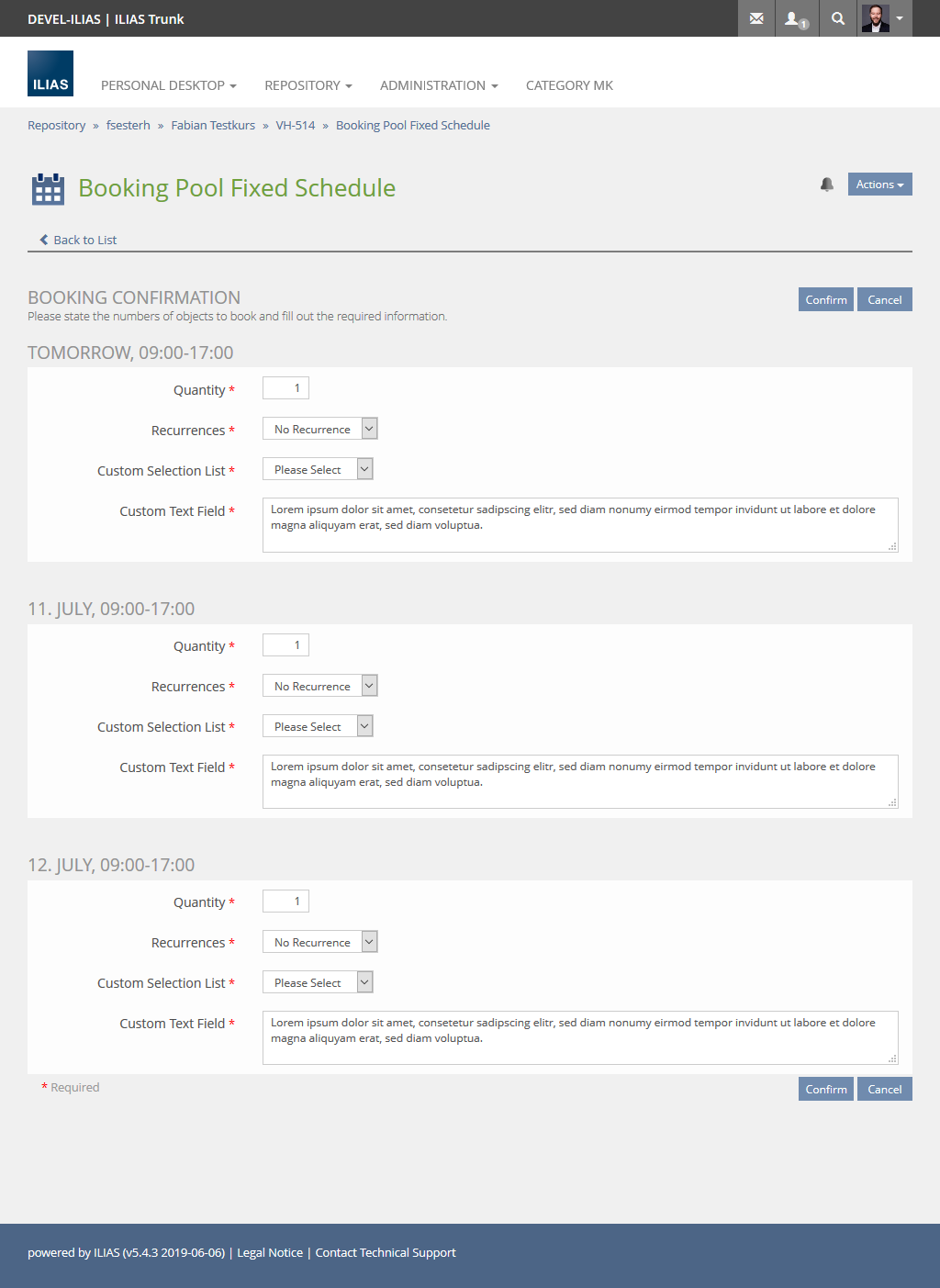 Custom Booking Data - Booking Confirmation N Timeslots