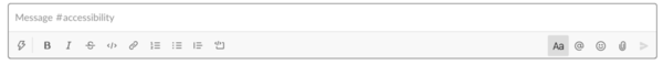 Screenshot of Slack's message box