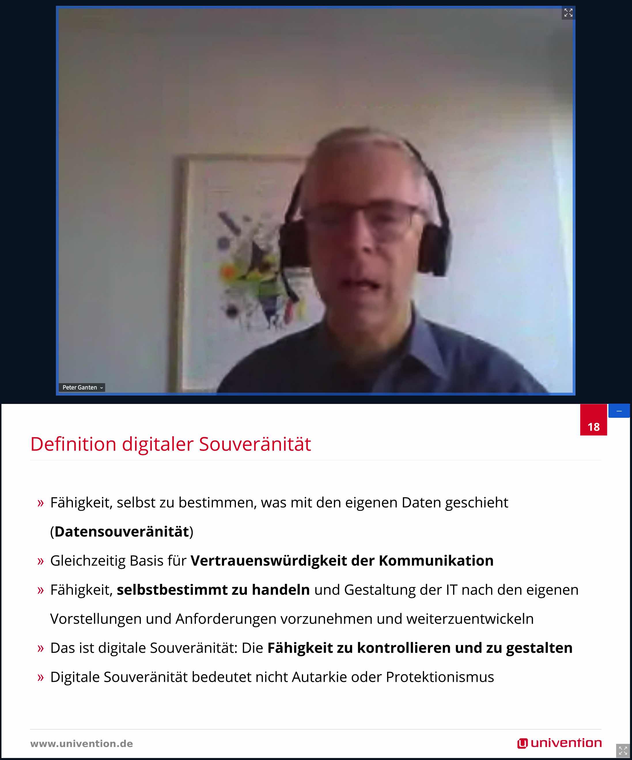 Screenshot: Peter Ganten: Keynote zur digitalen Souveränität auf der #ILIASconf 2021