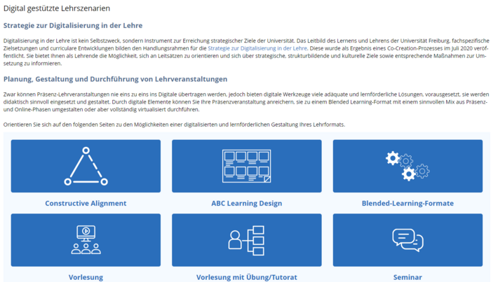 Digitale Lehrszenarien in der Toolbox