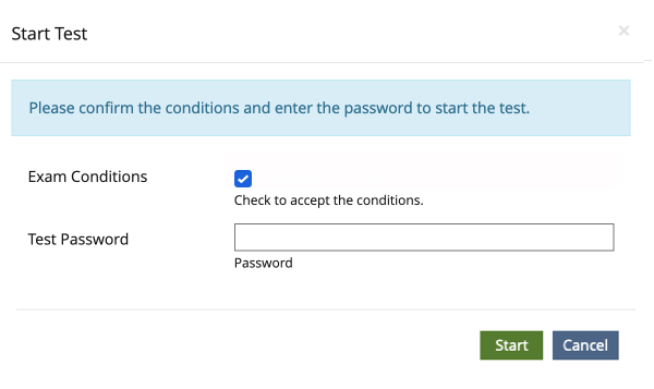 Mockup Modal for Password & Conditions