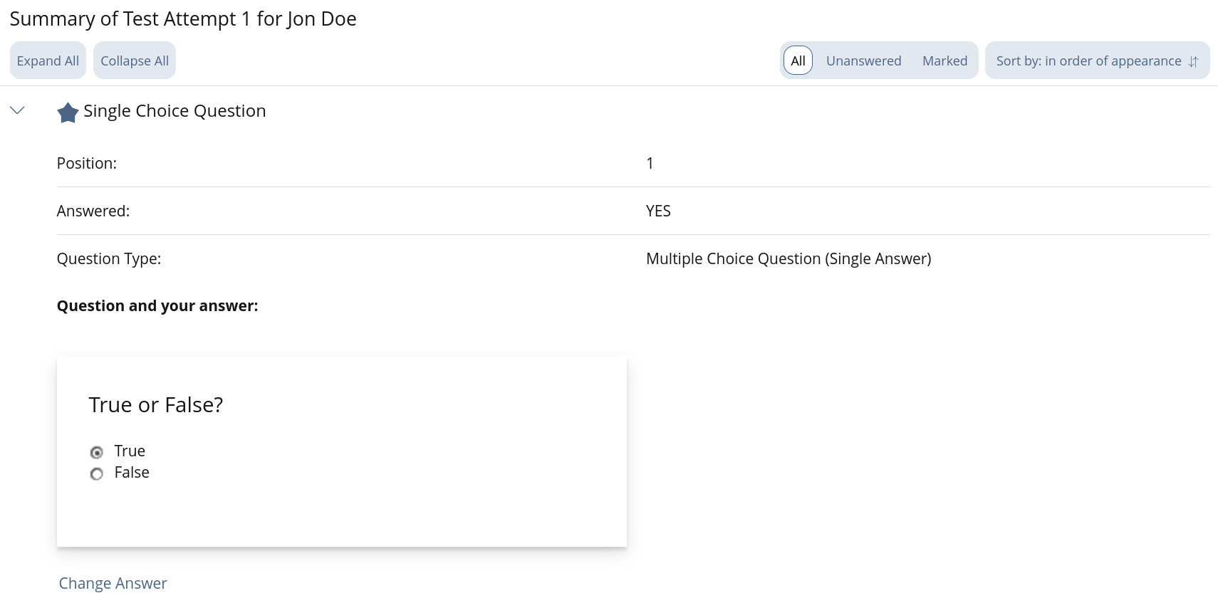 Mockup Test Confirm Page Question Expanded