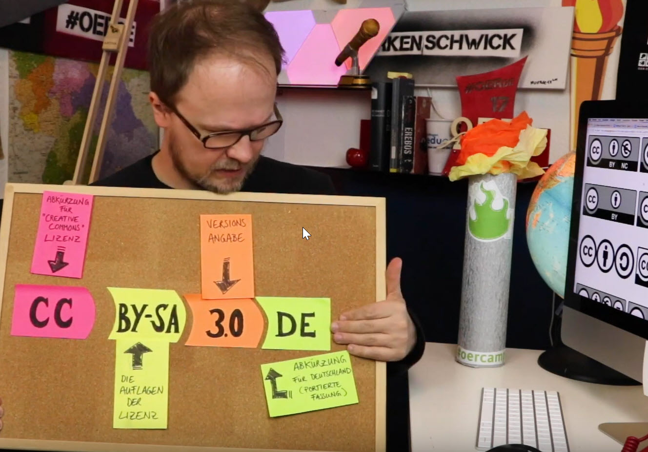 Standbildausschnitt aus dem Video "OERklärt – Entschlüsseln der Creative Commons-Lizenzcodes".