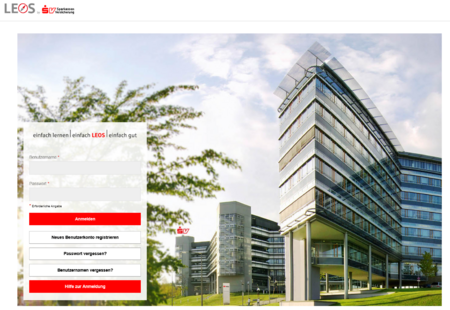 Anmeldeseite von LEOS